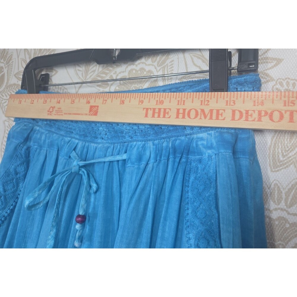 Selcuk Efes Classic Hankerchief Hem Blue Pants 3X Pockets Beach Boho Laganlook - Picture 5 of 10